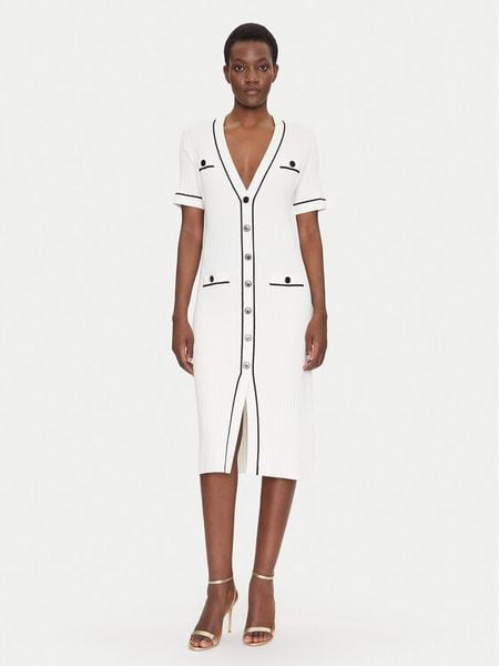 Luisa Spagnoli Sukienka dzianinowa Candelotto 100004 Écru Regular Fit. Sukienki damskie Luisa Spagnoli, s, bez wzorów, z dzianiny, bez kołnierzyka, bez ramiączek. Za 879.99 zł.