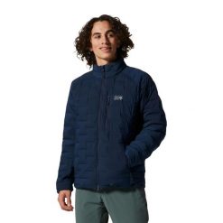 Kurtka turystyczna Mountain Hardwear Stretchdown. Niebieskie kurtki męskie MOUNTAIN HARDWEAR, xl, bez wzorów, z materiału, bez kaptura. Za 1,211.50 zł.