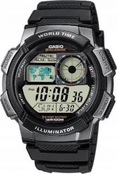 Zegarek Casio Zegarek Męski CASIO 10 Bar do Pływania AE-1000 -1B. Zegarki męskie Casio, bez wzorów. Za 151.55 zł.