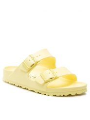 Birkenstock Klapki Arizona Eva 1022466 Żółty. Żółte klapki damskie Birkenstock, bez wzorów, z tworzywa sztucznego, bez obcasa, bez zapięcia. Za 249.00 zł.