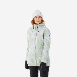 Kurtka snowboardowa damska Dreamscape SNB 100. Kurtki sportowe damskie DREAMSCAPE, na zimę, m, bez wzorów, z materiału, bez ramiączek, bez kaptura, narciarskie. Za 299.99 zł.