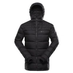 Kurtka męska puchowa Alpine Pro Rogit lekka. Czarne kurtki męskie Alpine Pro, l, bez wzorów, z puchu, sportowe, bez kaptura. W wyprzedaży za 499.00 zł.
