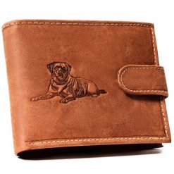 Portfel męski N992L-CHM-DOG-1-BL C j. brązowy. Brązowe portfele męskie Inny, bez wzorów, z nubiku. Za 59.99 zł.