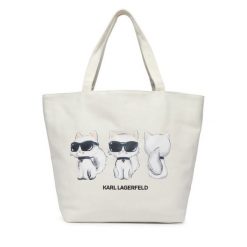 Torebka KARL LAGERFELD. Białe shopperki damskie KARL LAGERFELD, bez wzorów, bez dodatków. Za 389.99 zł.