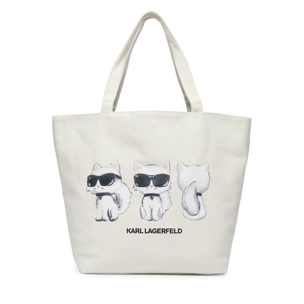 Torebka KARL LAGERFELD. Białe shopperki damskie KARL LAGERFELD, bez wzorów, bez dodatków. Za 389.99 zł.