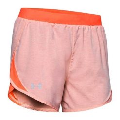 Krótkie spodenki dla kobiet Under Armour FLY BY SHORT. Brązowe obuwie sportowe damskie Under Armour, bez wzorów, bez zapięcia, na fitness i siłownię. Za 79.99 zł.