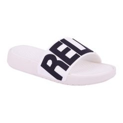 Klapki damskie Coqui Speedy. Białe klapki damskie Coqui, na lato, bez wzorów, z materiału, sportowe, bez obcasa, bez zapięcia. Za 52.99 zł.