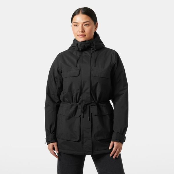 Parka dla kobiet Helly Hansen Escape. Czarne parki damskie Helly Hansen, na jesień, s, z aplikacjami, z materiału, bez kaptura. Za 1,062.75 zł.
