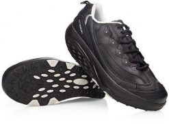 Buty FIT WALK z podeszwą kołyskową balansujące czarne 44. Czarne buty sportowe męskie Fitness King, bez wzorów, bez zapięcia. Za 255.68 zł.