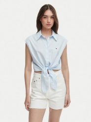 Tommy Jeans Koszula DW0DW22212 Niebieski jasny Regular Fit. Niebieskie koszule damskie Tommy Jeans, xs, bez wzorów, z bawełny, bez kołnierzyka, bez ramiączek. Za 289.99 zł.