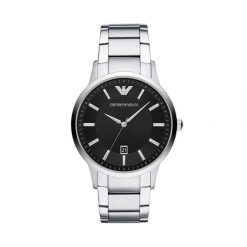 Zegarek Emporio Armani. Szare zegarki męskie Emporio Armani, bez wzorów, srebrne. Za 1,099.00 zł.