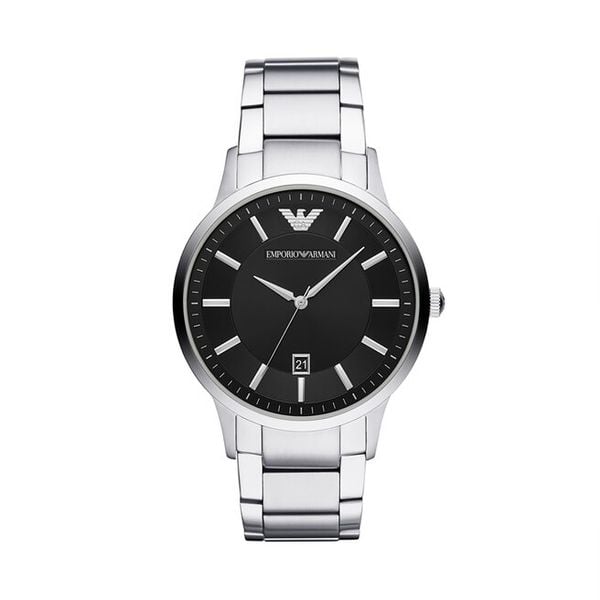 Zegarek Emporio Armani. Szare zegarki męskie Emporio Armani, bez wzorów, srebrne. Za 899.99 zł.