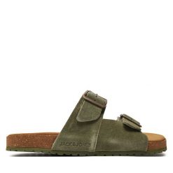 Klapki Jack & Jones. Brązowe klapki męskie Jack & Jones, bez wzorów, bez zapięcia. Za 129.99 zł.