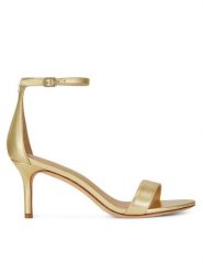 LAUREN RALPH LAUREN Sandały Allie Mid 802978207002 Złoty. Żółte sandały damskie Lauren Ralph Lauren, bez wzorów, ze skóry, bez obcasa, na szpilce, bez zapięcia. Za 689.99 zł.