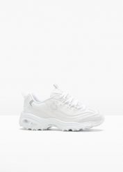 Sneakersy Skechers. Białe obuwie sportowe damskie bonprix, bez wzorów, bez zapięcia. Za 329.99 zł.