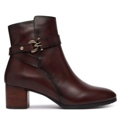 Botki Pikolinos. Brązowe botki damskie Pikolinos, bez wzorów, bez obcasa, na słupku, bez zapięcia. Za 759.99 zł.