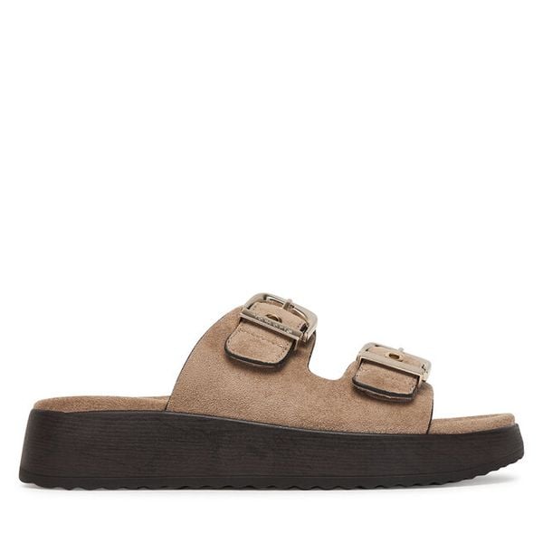 Klapki Tamaris. Brązowe klapki damskie Tamaris, bez wzorów, bez obcasa, bez zapięcia. Za 206.99 zł.