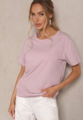 Jasnofioletowy Klasyczny T-shirt Bawełniany o Casualowym Kroju Nattine. Fioletowe t-shirty damskie Renee, uniwersalny, bez wzorów, z bawełny, eleganckie, bez kołnierzyka, bez ramiączek. Za 39.99 zł.