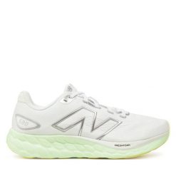 Buty do biegania New Balance. Białe obuwie sportowe damskie New Balance, bez wzorów, bez zapięcia, do biegania. Za 349.99 zł.