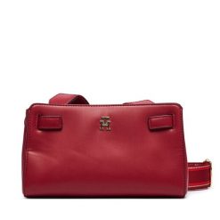 Torebka Tommy Hilfiger. Czerwone listonoszki damskie Tommy Hilfiger, bez wzorów, bez dodatków. Za 489.99 zł.