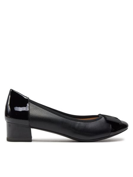 Caprice Czółenka 9-22307-42 Czarny. Czarne balerinki damskie Caprice, bez wzorów, ze skóry, bez obcasa, bez zapięcia. Za 165.99 zł.