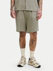 Jack & Jones Szorty materiałowe Jaiden 12274758 Khaki Relaxed Fit. Brązowe szorty męskie Jack & Jones, bez wzorów, z bawełny. Za 119.99 zł.