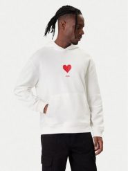 HUGO Bluza Dalentinos 50554025 Biały Relaxed Fit. Białe bluzy męskie Hugo, l, bez wzorów, z bawełny, bez ramiączek, bez kaptura. Za 599.99 zł.