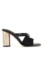 Nine West Klapki WSS21562-01 Czarny. Czarne klapki damskie Nine West, bez wzorów, z materiału, bez obcasa, bez zapięcia. Za 199.99 zł.