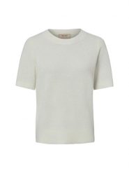 MOS MOSH Sweter z krótkim rękawem z wełny, moheru i alpaki - MMMape Kobiety biały, S. Białe swetry nierozpinane damskie Mos Mosh, s, bez wzorów, z dzianiny, klasyczne, bez kołnierzyka, bez ramiączek. Za 399.95 zł.