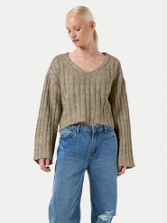 Noisy May Sweter Nina 27027618 Beżowy Loose Fit. Brązowe swetry nierozpinane damskie Noisy May, xl, bez wzorów, z syntetyku, bez kołnierzyka, bez ramiączek. W wyprzedaży za 89.99 zł.