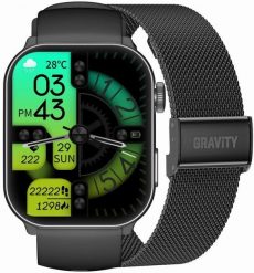 Smartwatch Gravity GT28-1 Czarny. Czarne zegarki smartwatch Gravity, bez wzorów. Za 132.82 zł.