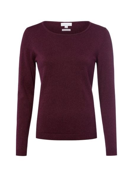 Brookshire Sweter z dzianiny DAmen Kobiety drobna dzianina czerwony|lila marmurkowy, M. Czerwone swetry nierozpinane damskie brookshire, na jesień, m, bez wzorów, z bawełny, bez kołnierzyka, bez ramiączek. Za 199.95 zł.