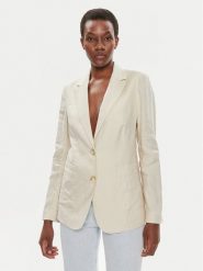 Tommy Hilfiger Marynarka WW0WW42454 Beżowy Regular Fit. Brązowe marynarki i żakiety damskie Tommy Hilfiger, bez wzorów, ze lnu, bez kołnierzyka, bez ramiączek. Za 689.99 zł.