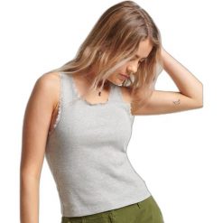 Tank top z koronkowym wykończeniem dla kobiet Superdry. Szare topy damskie Superdry, l, bez wzorów, z koronki, bez kołnierzyka, bez ramiączek. Za 102.55 zł.