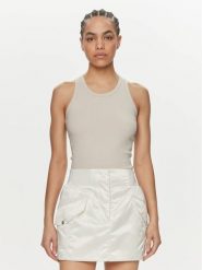 Calvin Klein Top K20K206554 Beżowy Slim Fit. Brązowe topy damskie Calvin Klein, l, bez wzorów, bez kołnierzyka, bez ramiączek. Za 289.99 zł.