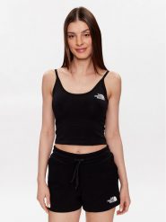 The North Face Top NF0A55AQ Czarny Cropped Fit. Czarne topy damskie The North Face, l, bez wzorów, z bawełny, bez kołnierzyka, bez ramiączek. Za 129.99 zł.