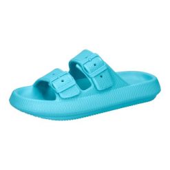 Klapki sportowe damskie CMP Belem Slipper turkusowe wygodne. Niebieskie klapki damskie CMP, na lato, bez wzorów, z materiału, sportowe, bez obcasa, bez zapięcia. Za 89.00 zł.