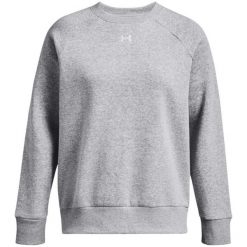 Bluza Damska Sportowa Nierozpinana Under Armour Rival Fleece Crew. Szare bluzy damskie Under Armour, na zimę, bez wzorów, sportowe, bez ramiączek, bez kaptura. W wyprzedaży za 126.79 zł.