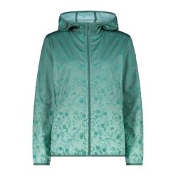 Kurtka damska turystyczna CMP 35A5656. Zielone kurtki sportowe damskie CMP, l, bez wzorów, z softshellu, bez ramiączek, z kapturem, trekkingowe. Za 382.50 zł.