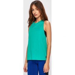 Reebok - Top. Zielone topy damskie Reebok, l, bez wzorów, z dzianiny, bez kołnierzyka, bez ramiączek. Za 79.90 zł.