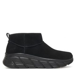 Śniegowce Skechers. Czarne śniegowce damskie Skechers, bez zapięcia. Za 289.99 zł.