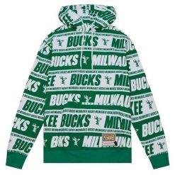 Bluza z kapturem Milwaukee Bucks Teamwrap. Zielone bluzy damskie Mitchell & Ness, s, bez wzorów, z bawełny, eleganckie, bez ramiączek, z kapturem. Za 534.25 zł.