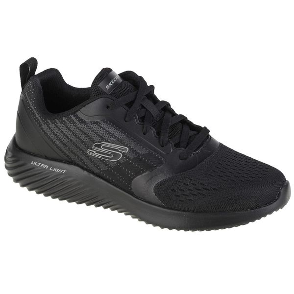 Buty sportowe Sneakersy męskie, Skechers Bounder Verkona. Czarne buty sportowe męskie Skechers, bez wzorów, z gumy, bez zapięcia, trekkingowe. Za 439.00 zł.