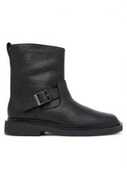 Calvin Klein Kozaki Sq Rubber Boot Buckle Lth HM0HM02353 Czarny. Czarne buty zimowe męskie Calvin Klein, bez wzorów, ze skóry, bez obcasa, bez zapięcia. Za 899.99 zł.