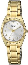Zegarek damski QQ QZ65-001 CYRKONIE złoty. Żółte zegarki damskie Q&Q, złote. Za 186.00 zł.