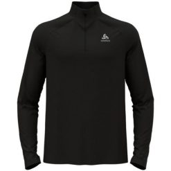 Bluza tech. męska Odlo Mid layer ESSENTIAL 1/2 ZIP. Czarne bluzy męskie ODLO, na zimę, m, bez wzorów, sportowe, bez ramiączek, bez kaptura. Za 279.99 zł.