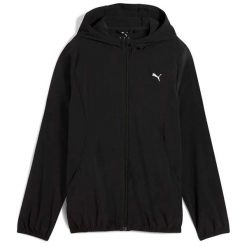 Puma Run Velocity Tkana Kurtka W Damskie. Czarne kurtki sportowe damskie Puma, s, bez wzorów, bez ramiączek, bez kaptura, do biegania. Za 179.99 zł.