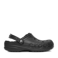 Klapki Crocs. Czarne klapki damskie Crocs, bez wzorów, bez obcasa, bez zapięcia. Za 189.99 zł.