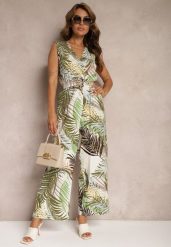 Zielony Kombinezon z Bawełny z Szerokimi Ramiączkami i Długimi Nogawkami Vmeviana. Zielone sukienki damskie Renee, na co dzień, l, bez wzorów, z bawełny, eleganckie, bez kołnierzyka, bez ramiączek, dopasowane. Za 89.99 zł.