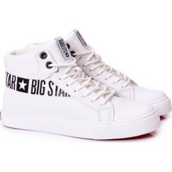 Trampki Męskie Big Star Wysokie Białe EE174340. Białe trampki męskie bez wzorów, klasyczne, bez zapięcia. Za 297.68 zł.